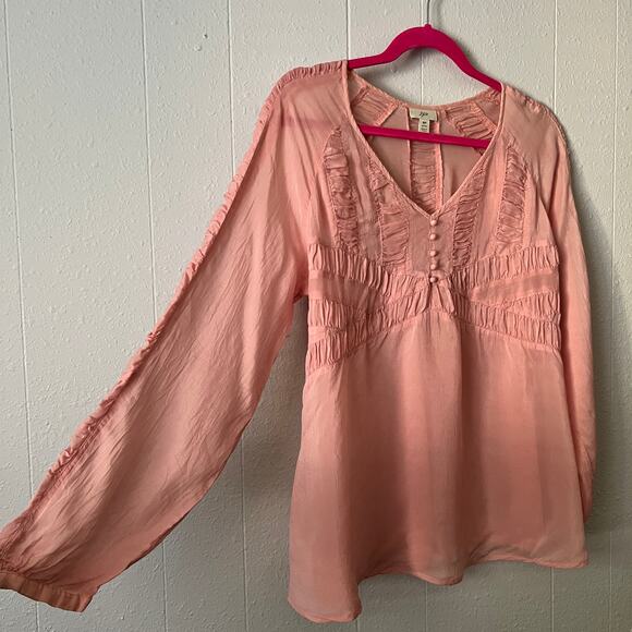 J. Jill Womens Babydoll Top Petite M Puff Sleeve Fairy Cottagecore Boho Chic - Picture 5 of 12